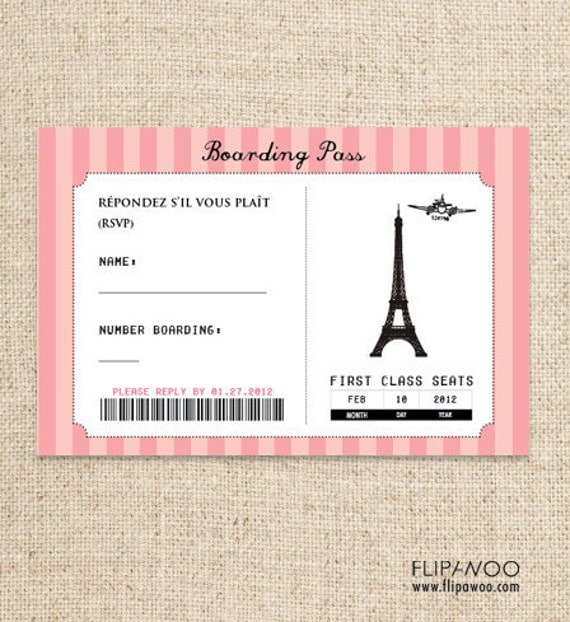 passport a template create to Design by FLIPAWOO Pass Passport Boarding Paris Card RSVP