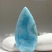 Big Larimar cabochon, beautiful aquatic turquoise blue Larimar teardrop - 122.5 ct