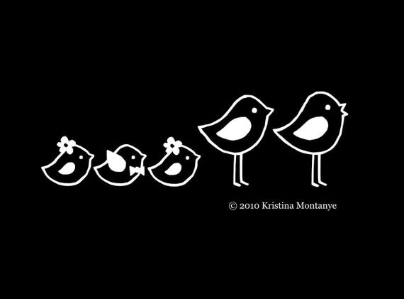 Custom Bird Family Car Window Decals