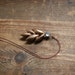 Antique Copper Leaves and Rhinestone flapper pendant on Chain
