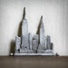 Vintage New York Manhattan silhouette Metal pin