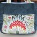 Designer Fabric and Chenille Upholstery Small Project Bag, Self Standing
