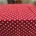 Festive Red and White Polka Dot Table Cloth