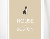 Boston Terrier print poster art illustration typography puppy dog