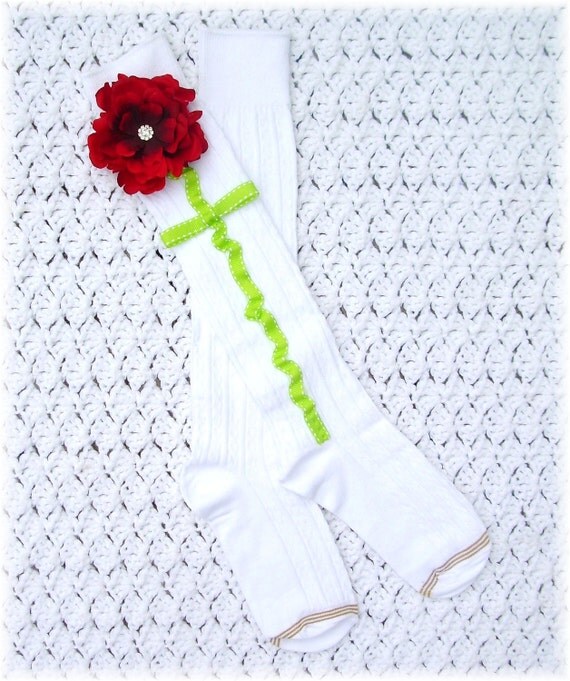 Items similar to Roses are red... Girls Socks... Girls and baby flower