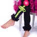 Black Legwarmers - Flower Legwarmers - Girls Legwarmers
