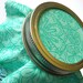 Teal Flower Jam Covers, Cloth Toppers for mason jars, food preservation, wedding favors