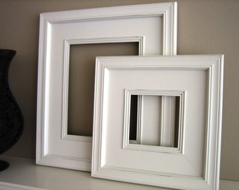 Sizes 8x10 to 12x12 Wood Picture Frame / Plein Air Style / Black, White, Gray, Brown