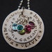 Mother - GRANDMOTHER hand stamped Large Two Disc Layered Pendant Necklace in Sterling Silver