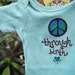 Peace through Birth . Hand Painted Baby Onesie or tee . Made to Order . All Sizes