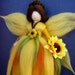 SUNFLOWER FAIRY Needle Felted Wool Doll Angel Faeries Soft Sculpture Waldorf Inspired