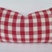 Linen Pillow Cover Woven Red Ivory Check 12 x 20 Last One