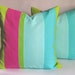 Pair Pillow Covers Hot Hot Hot Neon Stripes Both Sides Indoor Outdoor