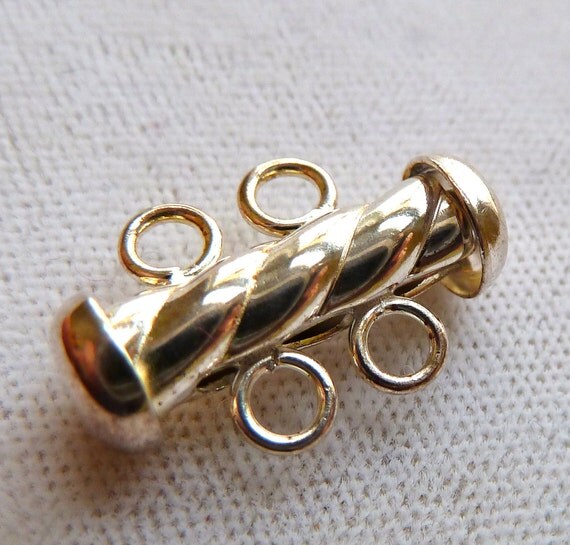 Sterling Silver Slide Bar Clasp 17mm 2 Loop by yvonnesjewels