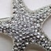 Large STARFISH Pin Brooch with Multi Stone Settings - 60mm - Silvertone Metal Casting - High End for Designers