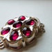 Red Garnet Sterling Silver Box Clasp - 25x18mm - 3 Strand Focal - Stunning, Substantial - SPECIAL LOW PRICE