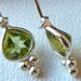 RESERVED for MCDONL1 - Sterling Silver Gemstone Headpins - 3 Inches with Faceted Pear Shape PERIDOT - 22 gauge - Qty 2 Pcs