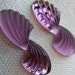 Vintage Glass Cabochons - 30x10mm - Deco -Two Tone Frosted Shiny Mauve, Plum, Pink Luminescence - STUNNING - Qty 2