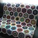 Handmade Crochet Aran (Winter White) Edged Multi-Colored Kaleidoscope Afghan 48 x 68 FREE SHIPPING