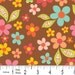 Brown and Teal Floral Fabric, Sweet Nothings for Riley Blake, Sweet Floral Print in Brown, 1 Yard