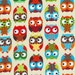 Bright Owl By Alice Kennedy for Timeless Treasures, Bright Owl Print, 1 Yard