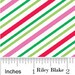 Red and Green Stripe Christmas Cotton, Christmas Candy by Riley Blake, Stripe Print in Multi Color, 1 Yard