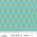 Blue and Orange Argyle Cotton, Alphabet Soup By Zoe Pearn for Riley Blake, Argyle Print in Blue, 1 Yard