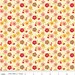 Multi Color Red Pink and Mustard Farmhouse Flower Flannel, Farm Fresh from Riley Blake, 1 Yard