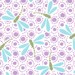 Aqua and Purple DragonFly Fabric, Good Fortune By Kate Spain by Moda, Dragonfly Print in Lavender Harmony, 1 Yard