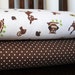 Deer and Owl Toss and Brown Dot Flannel Blanket Bundle, 2 yards