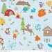 Blue Fox Outdoor Animal FLANNEL, Fox Trails For Riley Blake, Main Print in Blue Flannel, 1 yard
