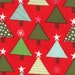 Red and Green Christmas Tree Fabric, Joy By Kate Spain for Moda, Tannenbaum in Berry, 1 yard