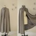 reserved... a 1960's cape / 60s vintage Glen Plaid long grey wool cloak with scarf collar