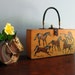 Enid Collins "horseplay" vintage hand-painted wooden box bag