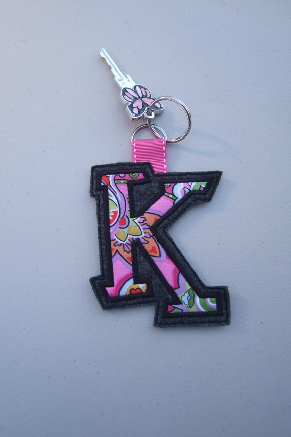 Items similar to Keychain Initial Applique on Etsy