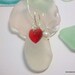 Sea Glass White Beach Glass Heart Bottle Necklace from Lake Erie
