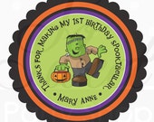 24 Halloween Favors Stickers Personalized - Frankenstein - Favor Sticker Labels - Halloween Decorations, Trick or Treat Il_170x135