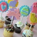 12 Easter Cupcake Toppers - Spring Birthday Party - Limited Edition