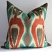 Ready to Ship / Ethnic Ikat Pillow Cover / 12x20 / Mediterranean Palette