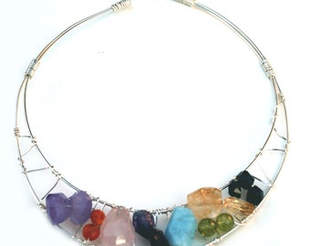 Semi Precious Stone Collar Necklace