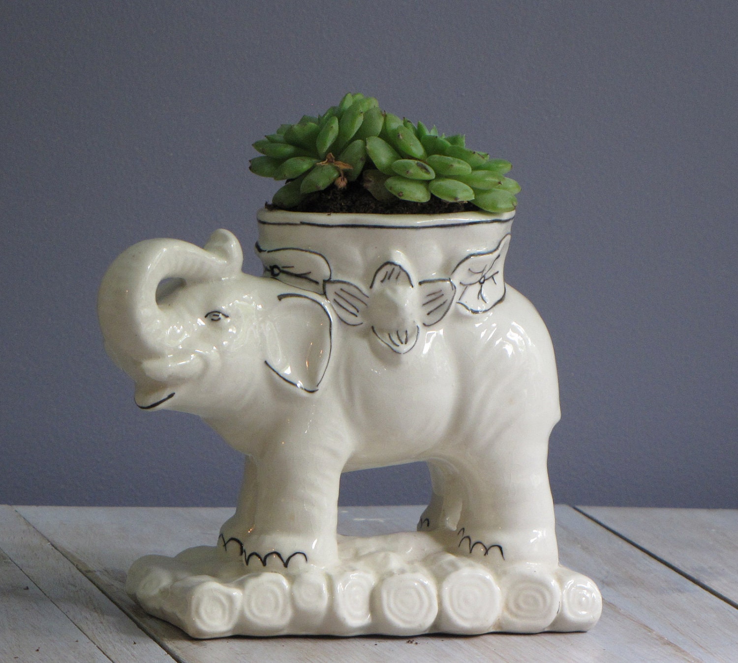 vintage elephant planter