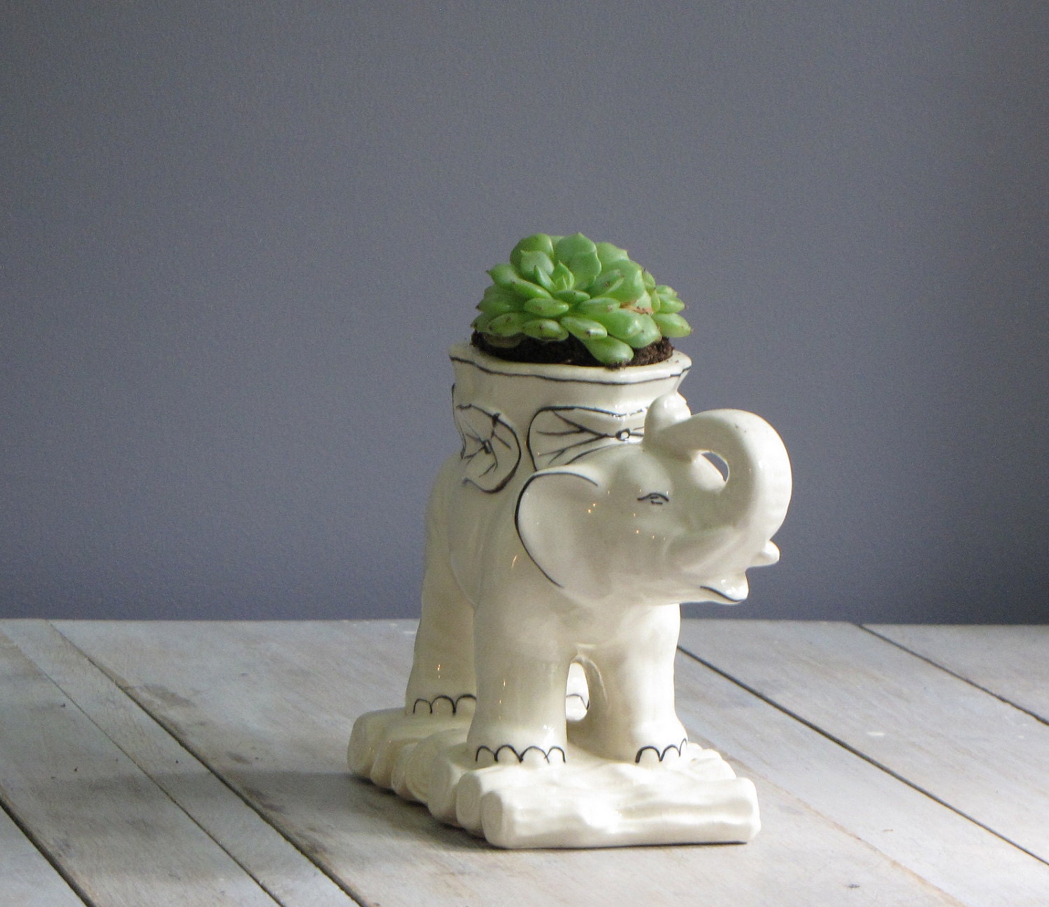 vintage elephant planter by wretchedshekels on Etsy