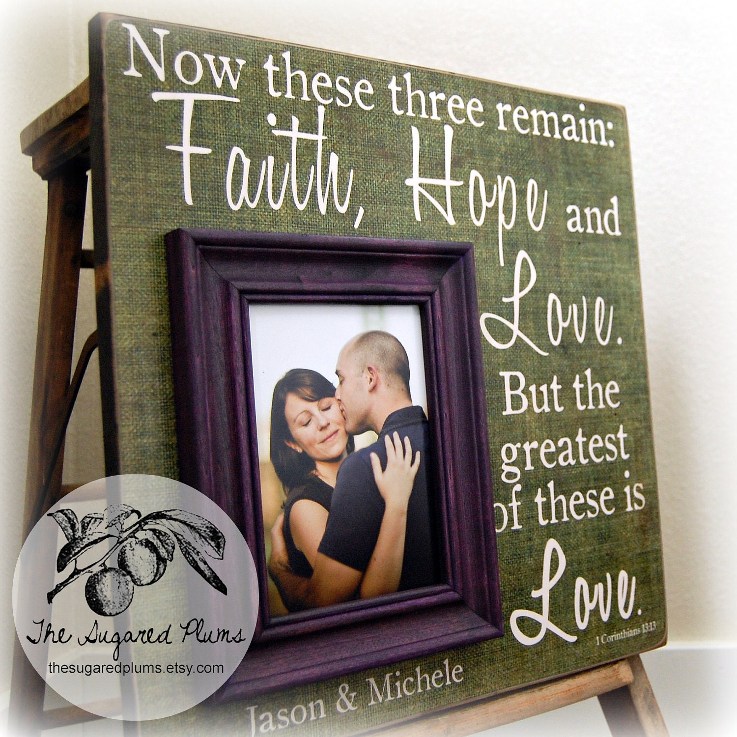 Personalized Picture Frame Wedding Gift Custom by thesugaredplums