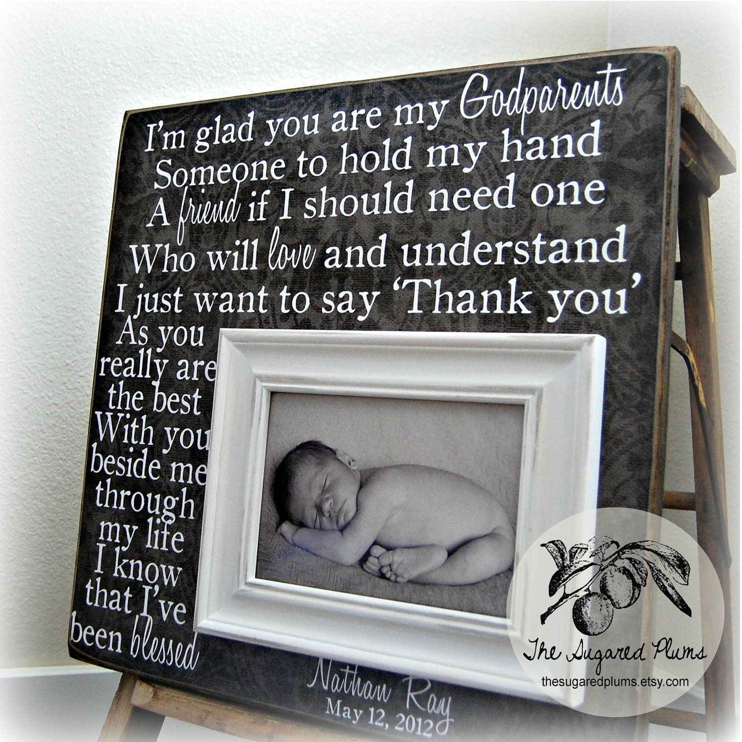 gifts baptism godchild ideas for Godmother Picture Gift Personalized by Godfather