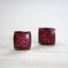 tiny square post earrings in sparkly ruby red -on sale-