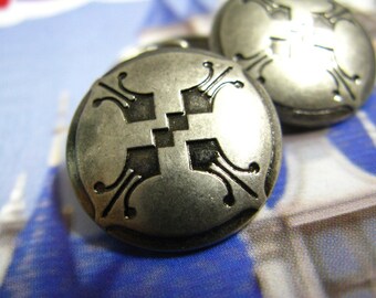 Metal Buttons - Kites Metal Buttons , Nickel Silver Color , Shank , 1 inch , 10 pcs