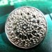 Shiny Silver Intaglio Flower Lattice Metal Buttons. 0.67 inch, 10 pcs