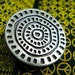 Special Metal Buttons - Unique Gunmetal Coin Style Buttons,With Cute Circles Intaglio Pattern.1 inch. 10 in a set