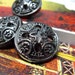 Unique Metal Buttons - Gorgeous Open Work Royal Manner Flowery Engraving Domed Reflective Gunmetal Buttons. 0.91 inch. 10 in a set