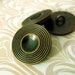 Metal Buttons - Concave Hemisphere Center Circular Texture Border Copper Buttons.0.79 inch. 10 in a set